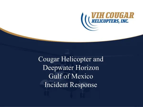 Cougar Helicopter and Deepwater Horizon Gulf of Mexico Incident Response