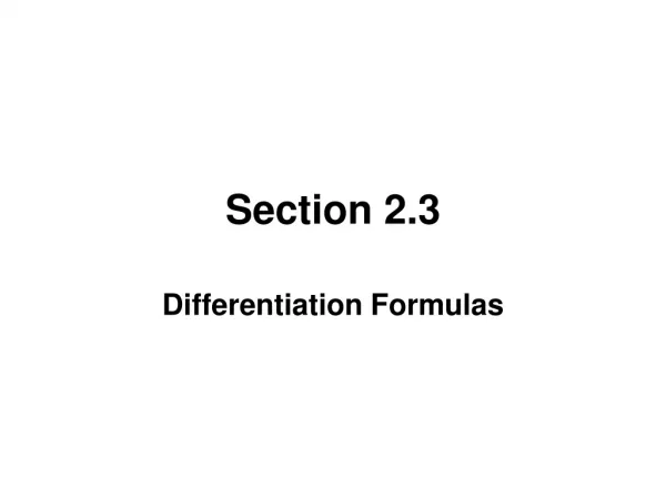 Section 2.3
