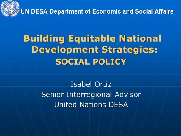 UN DESA Department of Economic and Social Affairs