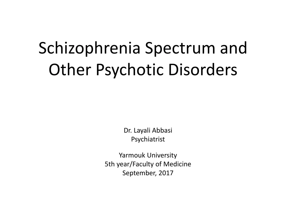 schizophrenia spectrum and other psychotic disorders