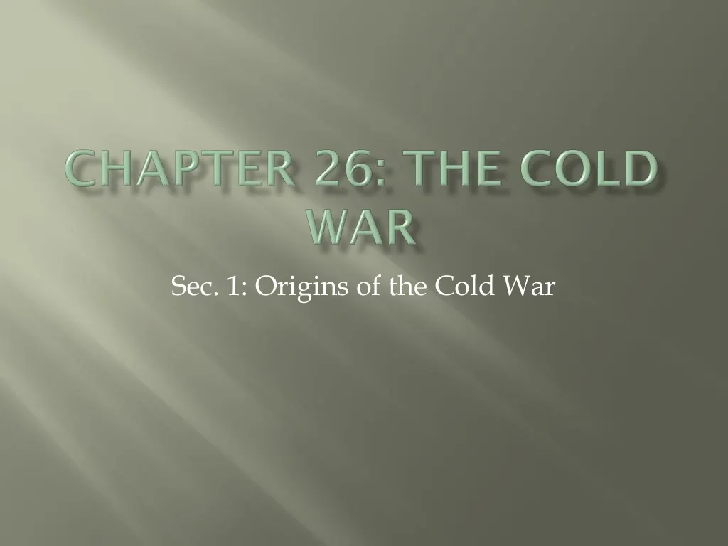 chapter 26 the cold war