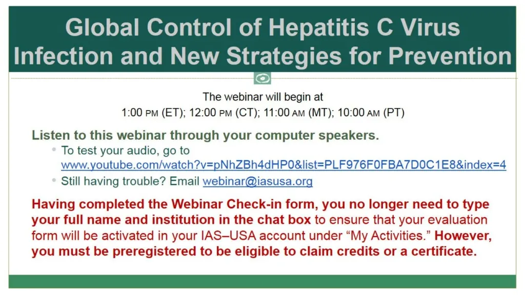 global control of hepatitis c virus infection and new strategies for prevention