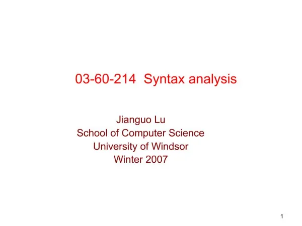 03-60-214 Syntax analysis