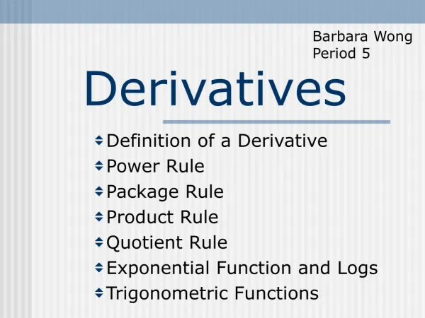 Derivatives