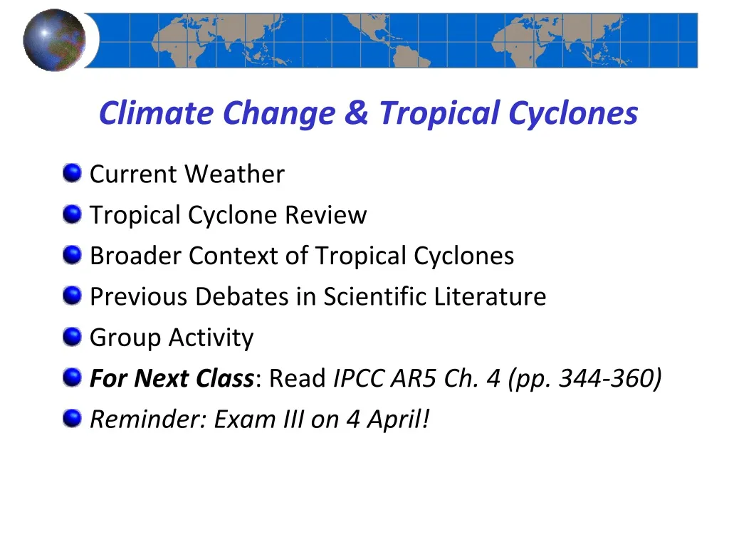 climate change tropical cyclones