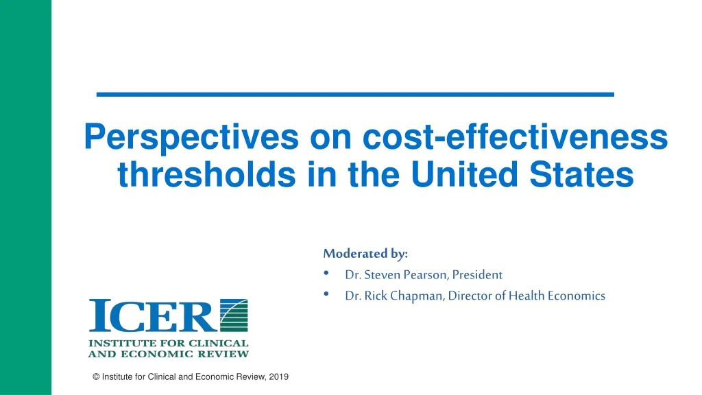 perspectives on cost effectiveness thresholds in the united states