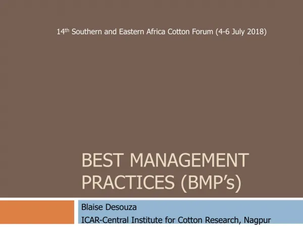Best Management Practices (BMP’ s )