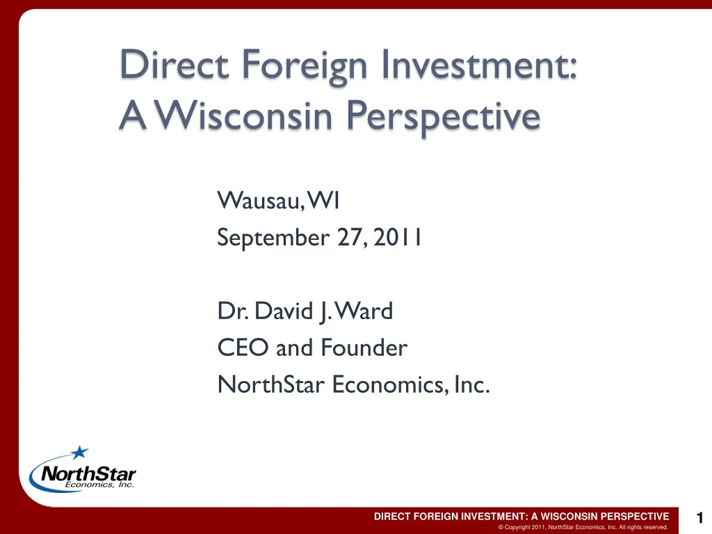 direct foreign investment a wisconsin perspective