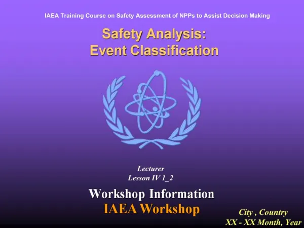 Safety Analysis: Event Classification