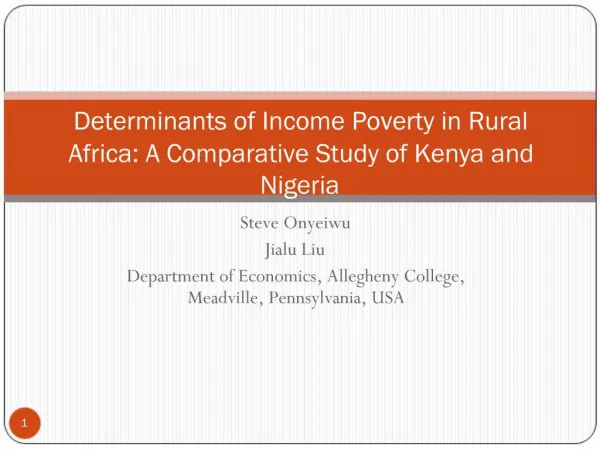 Determinants of Income Poverty in Rural Africa: A Comparative Study of Kenya and Nigeria