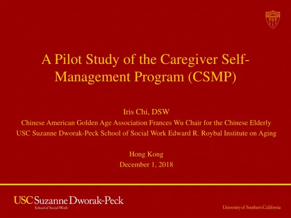 A Pilot Study of the Caregiver Self-Management Program (CSMP )