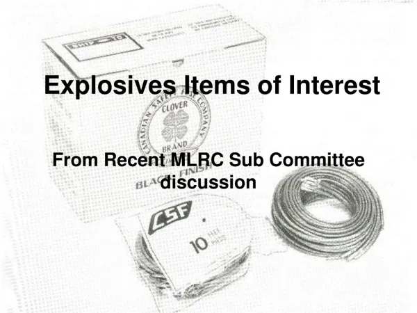 Explosives Items of Interest