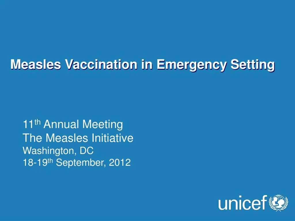 measles vaccination in emergency setting