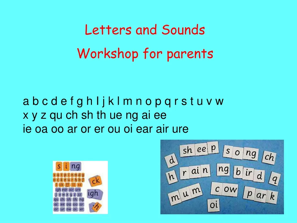 letters and sounds workshop for parents