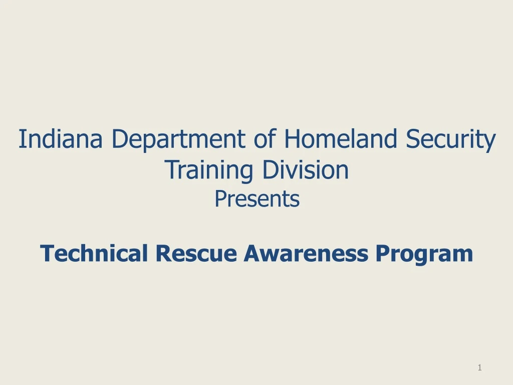 indiana department of homeland security training