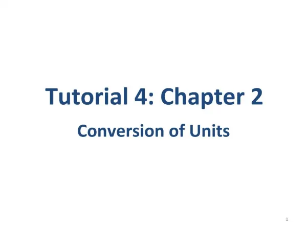 Tutorial 4: Chapter 2