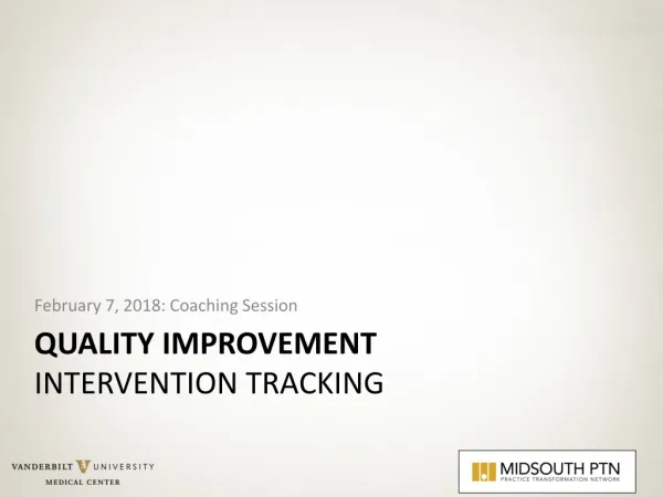 Quality Improvement Intervention tracking