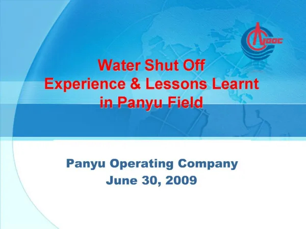 Water Shut Off Experience Lessons Learnt in Panyu Field