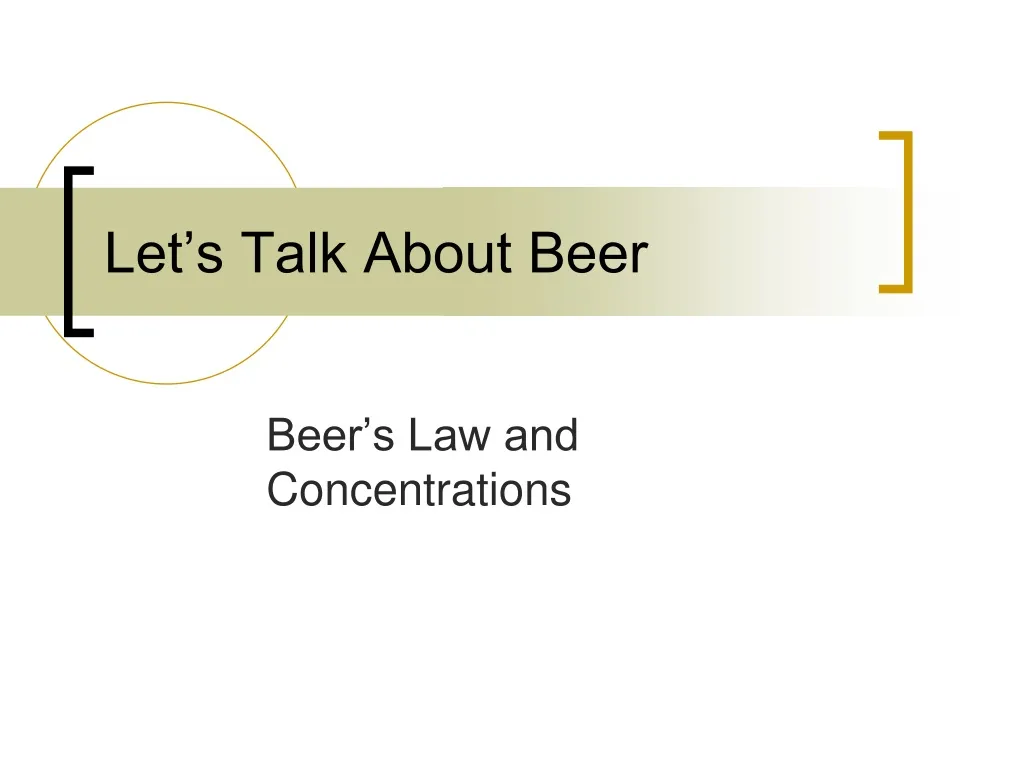 let s talk about beer