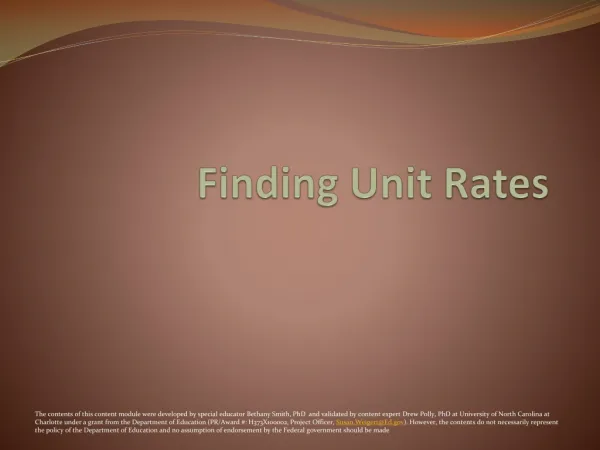 Finding Unit Rates