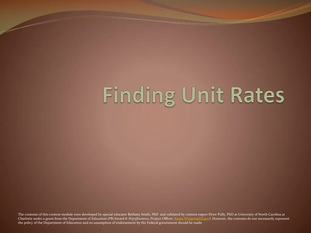 finding unit rates