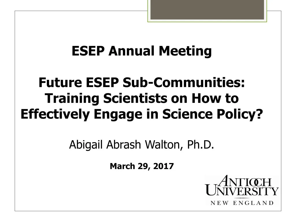 esep annual meeting future esep sub communities