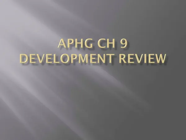 APHG Ch 9 Development Review