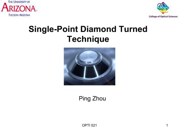 Single-Point Diamond Turned Technique