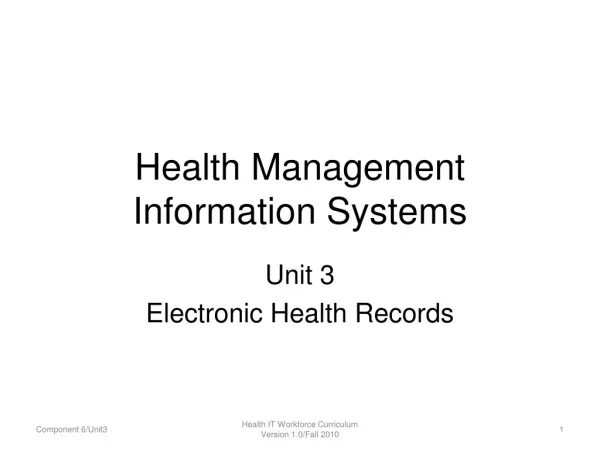 Health Management Information Systems
