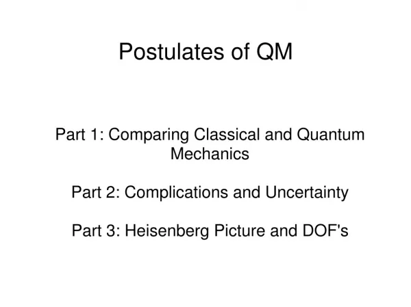 Postulates of QM
