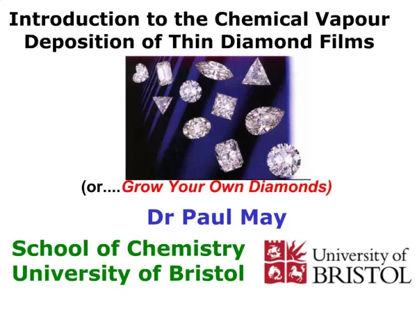 Introduction to the Chemical Vapour Deposition of Thin Diamond Films
