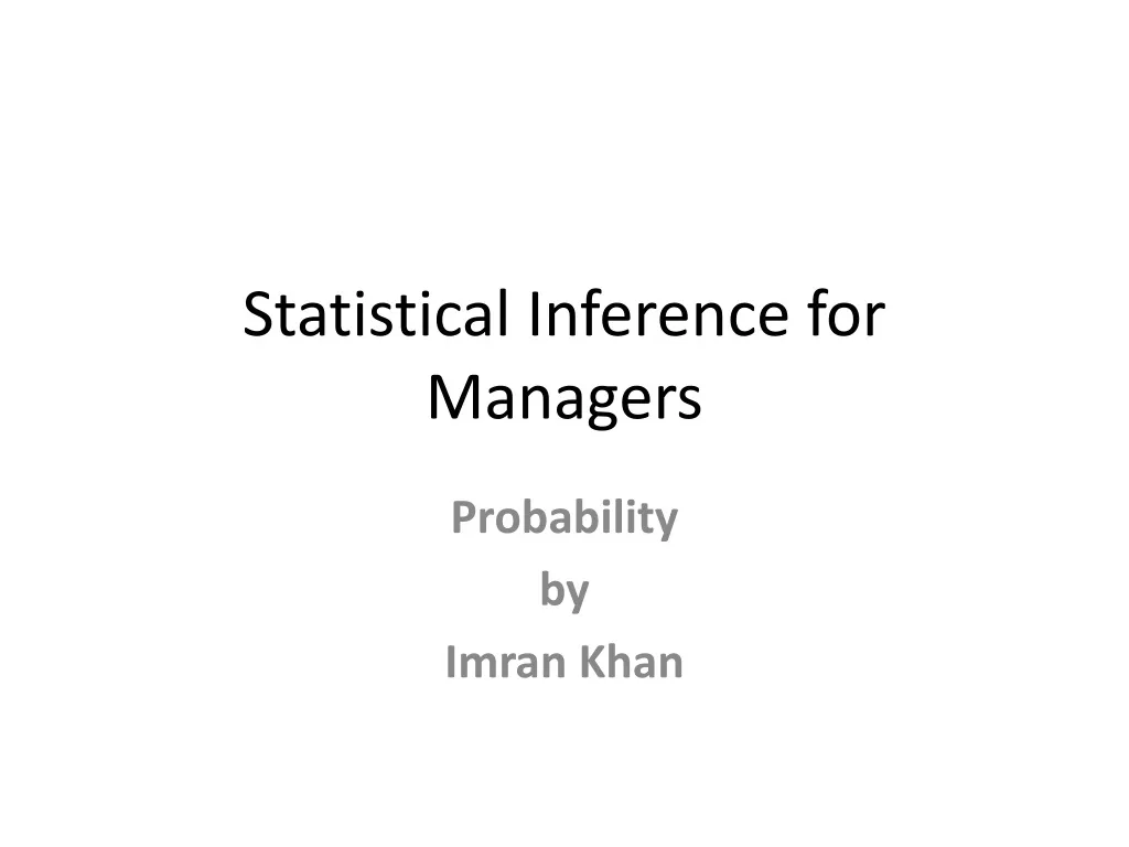 statistical inference for managers