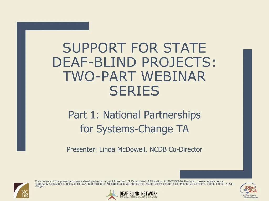 support for state deaf blind projects two part webinar series