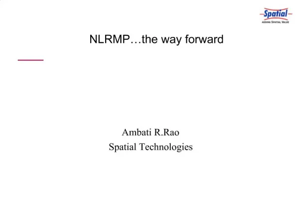 NLRMP the way forward