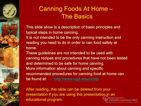 Canning Foods At Home