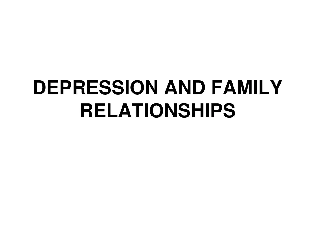 depression and family relationships
