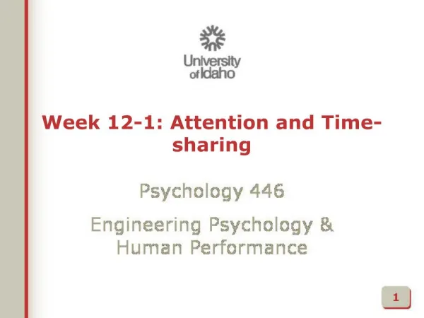 Week 12-1: Attention and Time-sharing