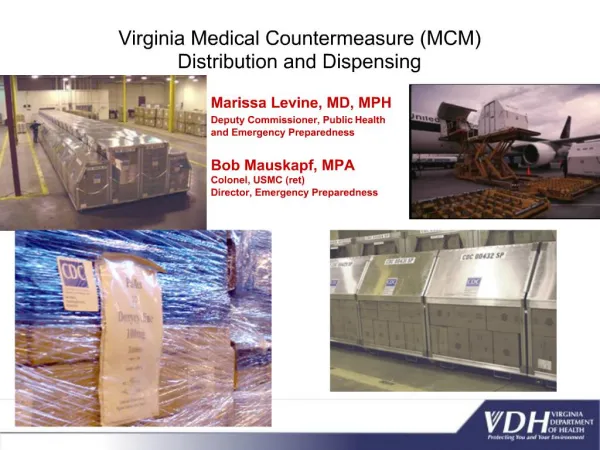 Virginia Medical Countermeasure MCM Distribution and Dispensing