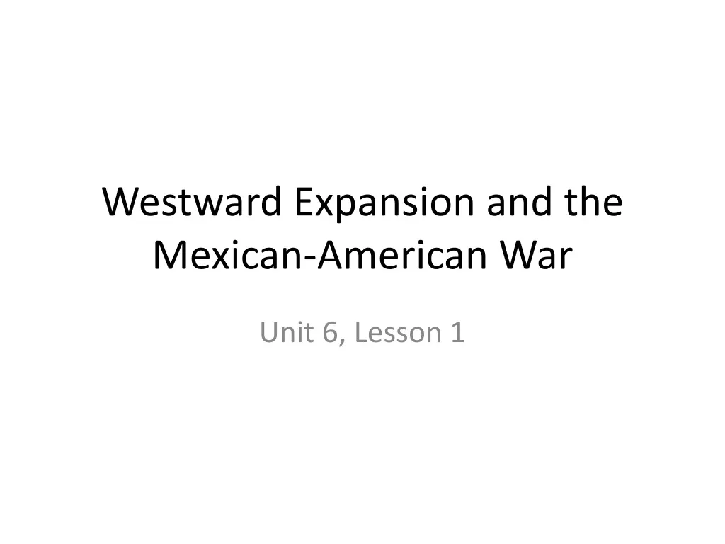 westward expansion and the mexican american war