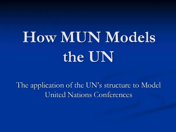 How MUN Models the UN