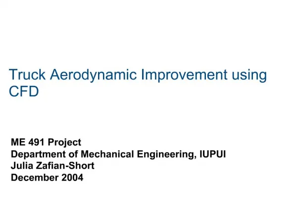 Truck Aerodynamic Improvement using CFD