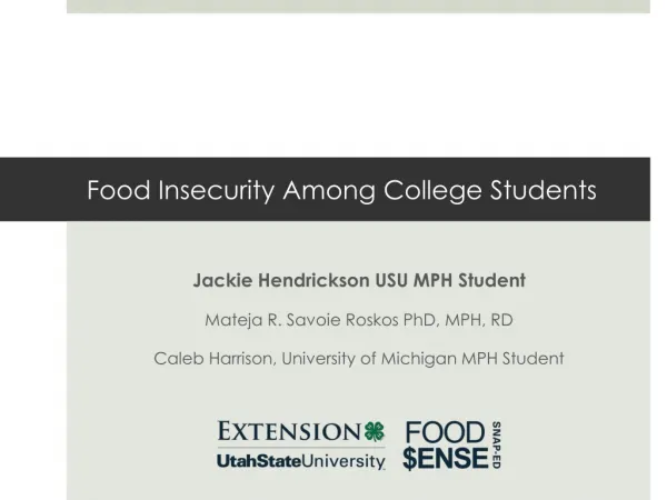 Food Insecurity Among College Students