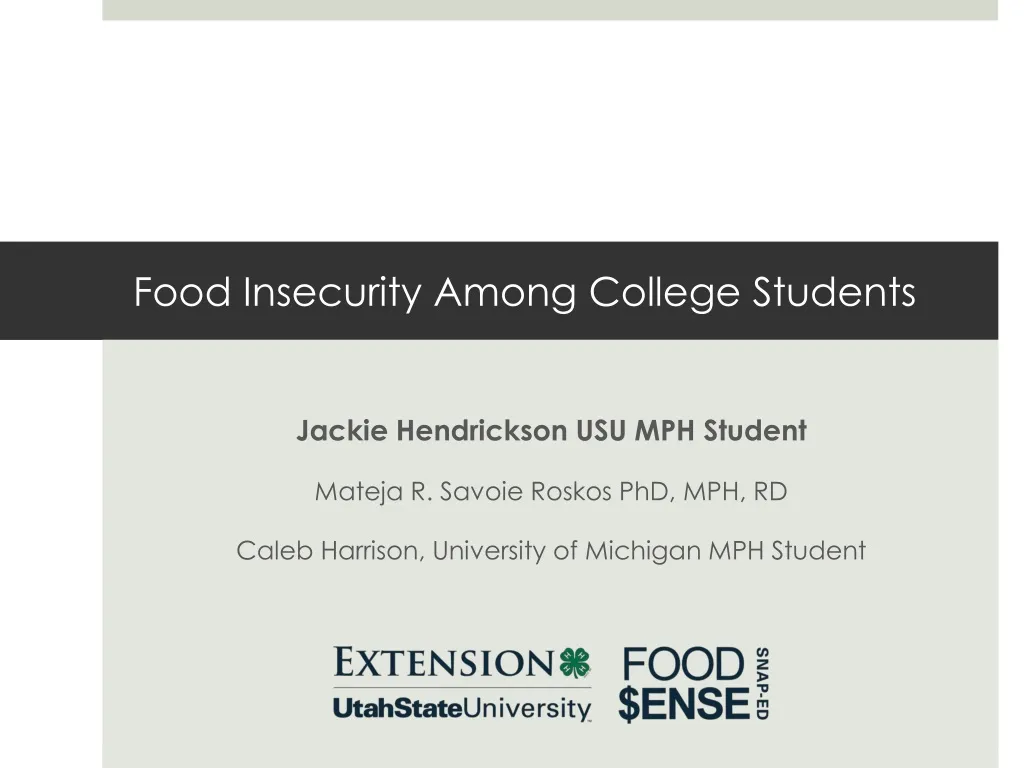 food insecurity among college students