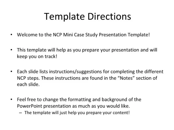 Template Directions