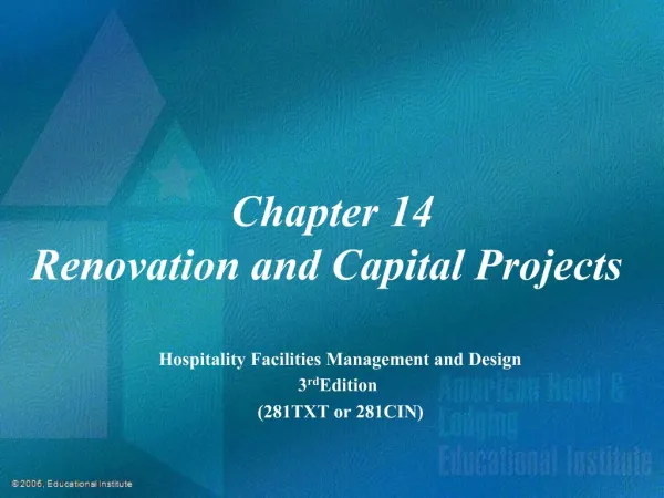 Chapter 14 Renovation and Capital Projects