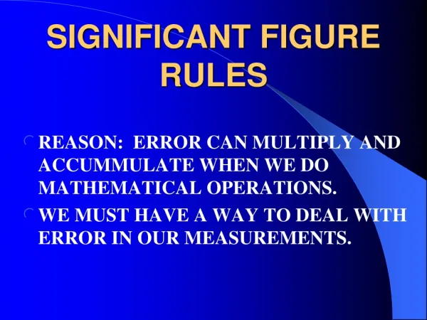 SIGNIFICANT FIGURE RULES