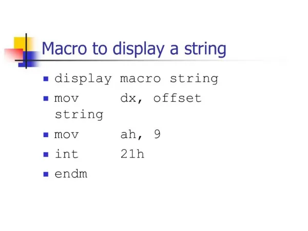 Macro to display a string