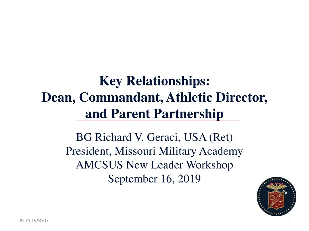 key relationships dean commandant athletic director and parent partnership