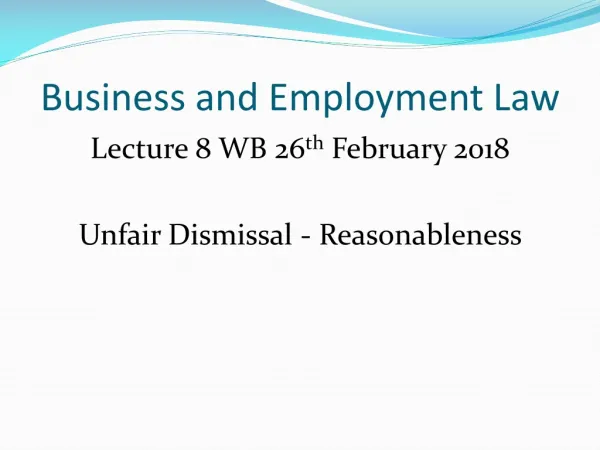 Business and Employment Law