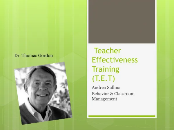 Teacher Effectiveness Training (T.E.T)